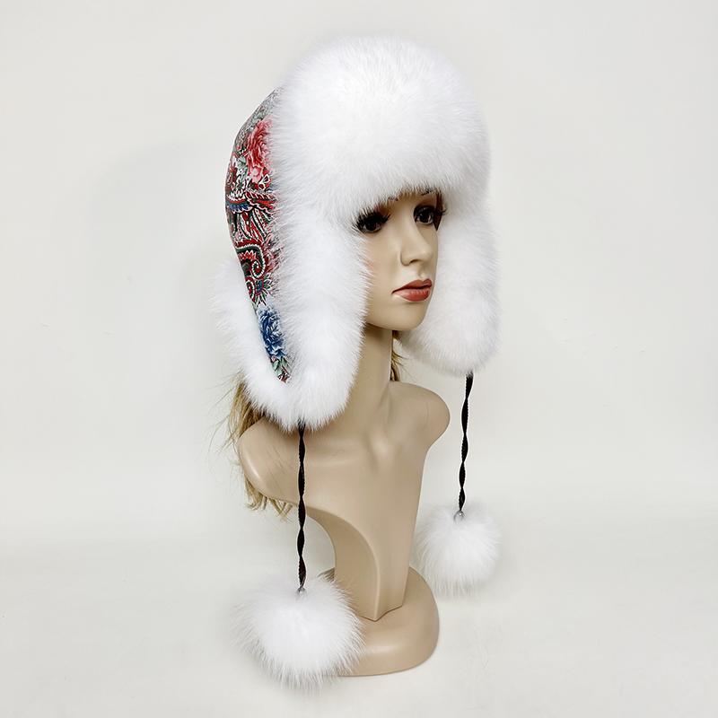 

Новая зимняя меховая шапка для женщин шапки-ушанки с ушами шапки из натурального лисьего меха русские женские шапки-ушанки шапки-капоры шапка-ушанка оптом One Size белый