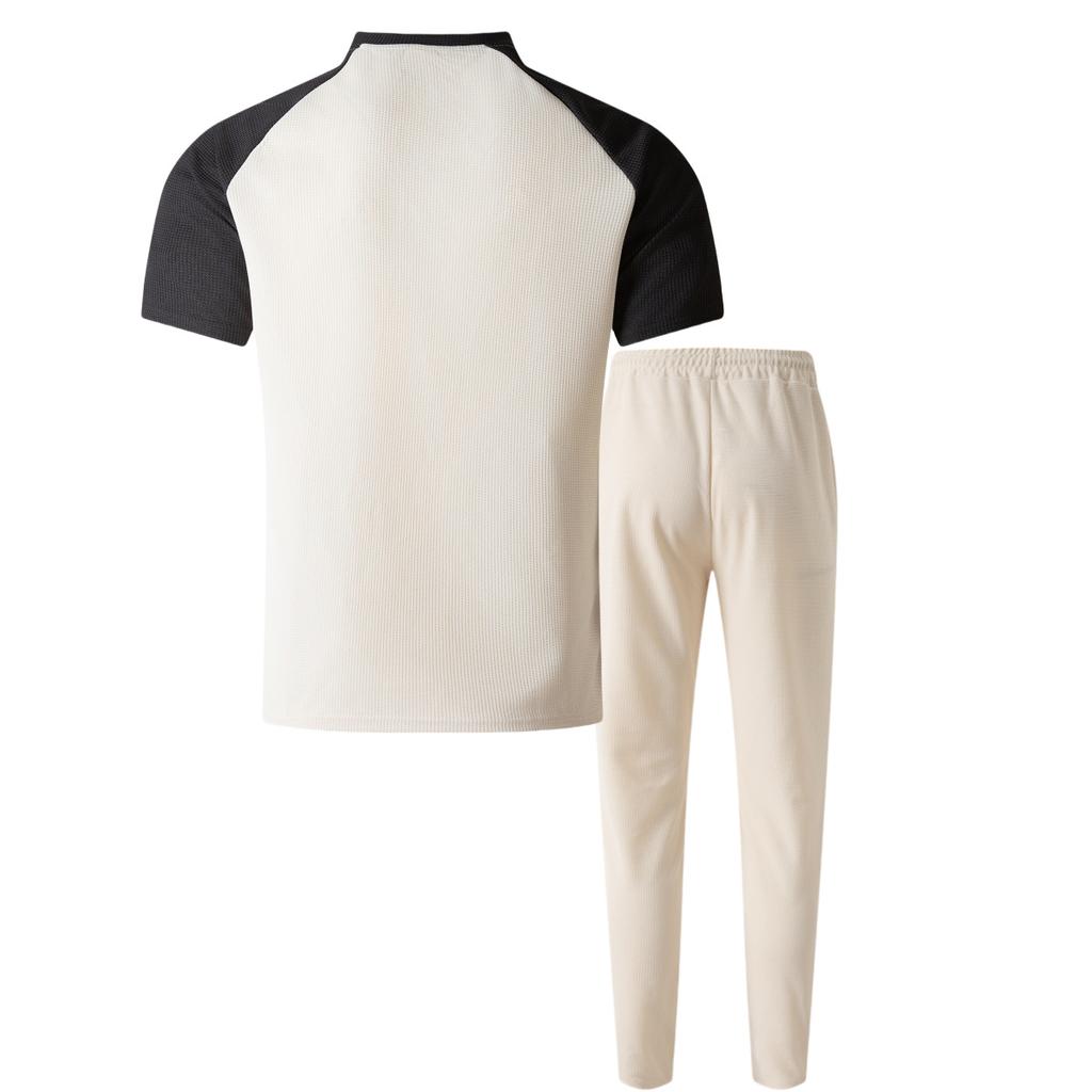 Summer Men's Casual Round Neck Short Sleeved Pants Set