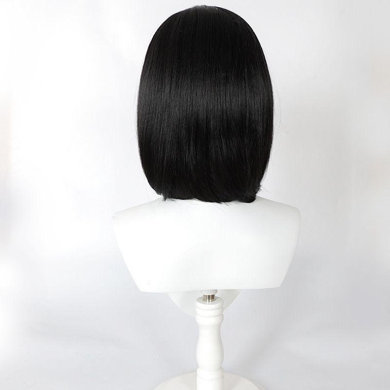 Anime Cosplay Wig, Qiao Ling Black Bob Short Hair High-Temperature Fiber Synthetic Hairpiece