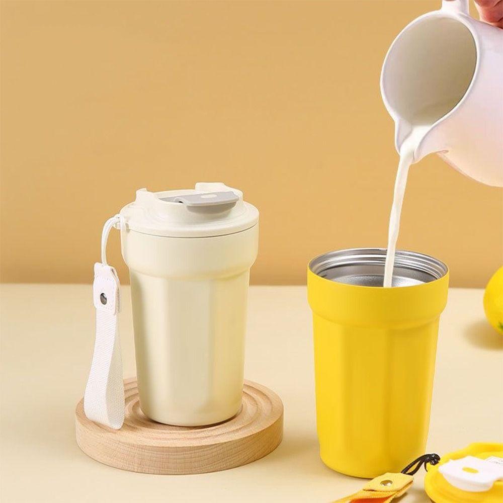 Stainless Steel Eight-Angle Coffee Cup with Lid Vacuum Insulated Cup Sports Cup  for Home Work