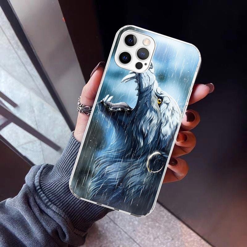 Angry Animal Wolf Fierce Phone Case For iPhone 17 Air 16 15 Pro Max 14 Plus 13 Mini 12 11 Cover 7 8 SE Silicone Shell Print Fund