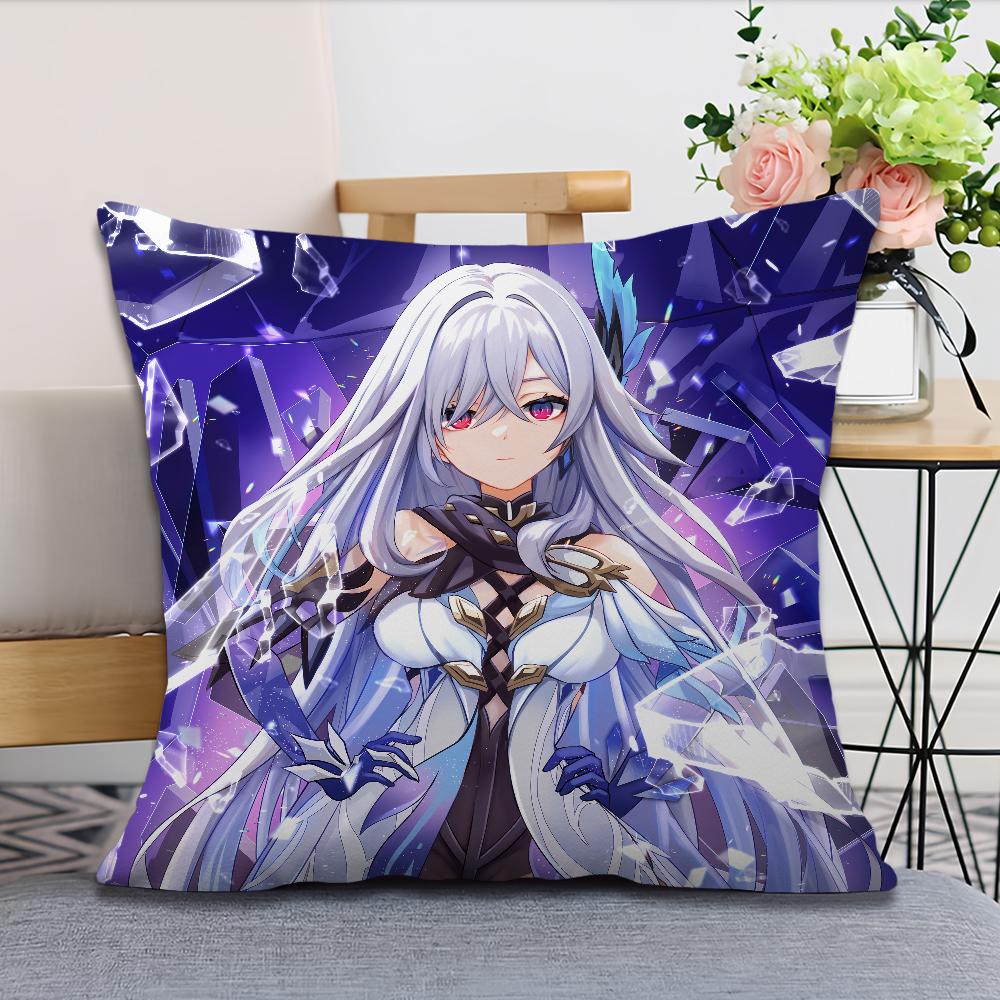 Game Genshin Impact Skirk cushion cover Pillow Case Square Cushion Room Bedroom Headboard Sofa Living Backrest Nap Time