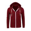 Mens Solid Color Hooded Zip-Up Sweatshirt Casual Oversized Long Sleeve Pullover