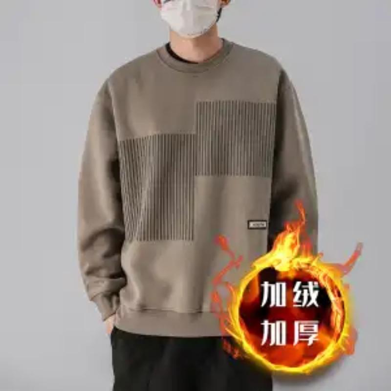 Striped Sweatshirt Men's Spring Autumn New  Casual Round Neck Loose Pullover Bottoming Shirt Hoodies