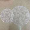 1pc Retro Style Lace Placemat,Embroidered Lace Three-dimensional Table Decoration,Flower Design Meal Mat Round Dining Decor