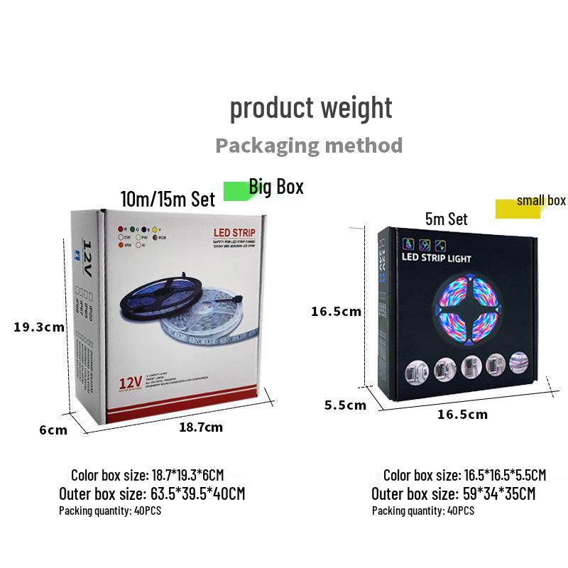 WiFi Bluetooth LED Light Strip Set: Waterproof, Smart Voice Control, RGB Colorful 5050, 2835 Atmosphere Light.