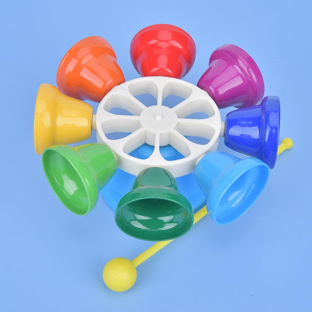 8 Tone Hand Bells Rainbow Color Children S Musical Tambourine Toys Instrument Accessories