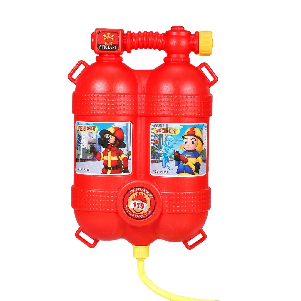 Fireman Toys Backpack Water Spraying Toy Extinguisher with Nozzle and Tank Set Children Outdoor Water Beach Toy for