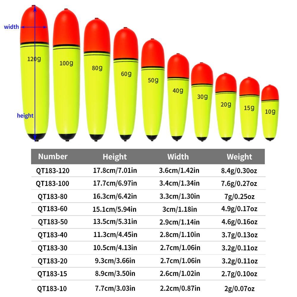 Long Fishing Float River Float 10g-120g EVA Floats Sea Fish Floater Bait For Sea Fishing Carp Fishing Tackle Accessories