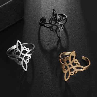 Nuovo Anello Apribile Popolare Europeo e Americano Nodo Irlandese Acciaio Inossidabile Moda Stile Neutro Accessori Gioielli in Acciaio al Titanio