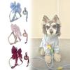 Pet Dog Leash Set With Bright Silk Large Bowknot Chest Harness For Small Dogs And Cats