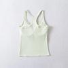 Women's Padded Racerback Tank Top: High Elasticity, Trendy, Perfect for Sports & Fitness.