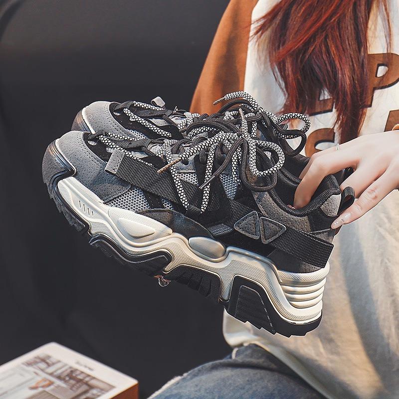Autumn and winter new dad shoes women's low-top heightening shoes student sports and leisure shoes running shoes street photography trendy shoes