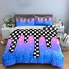 "Gradient Checkerboard Starry Set" Soft Skin-Friendly Bedding Set Includes 1 Duvet Cover And 2 Pillowcase Gift