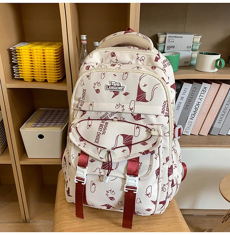 Schoolbag new high-value Korean ins college style fresh and sweet backpack junior high school students lightweight large-capacity backpack