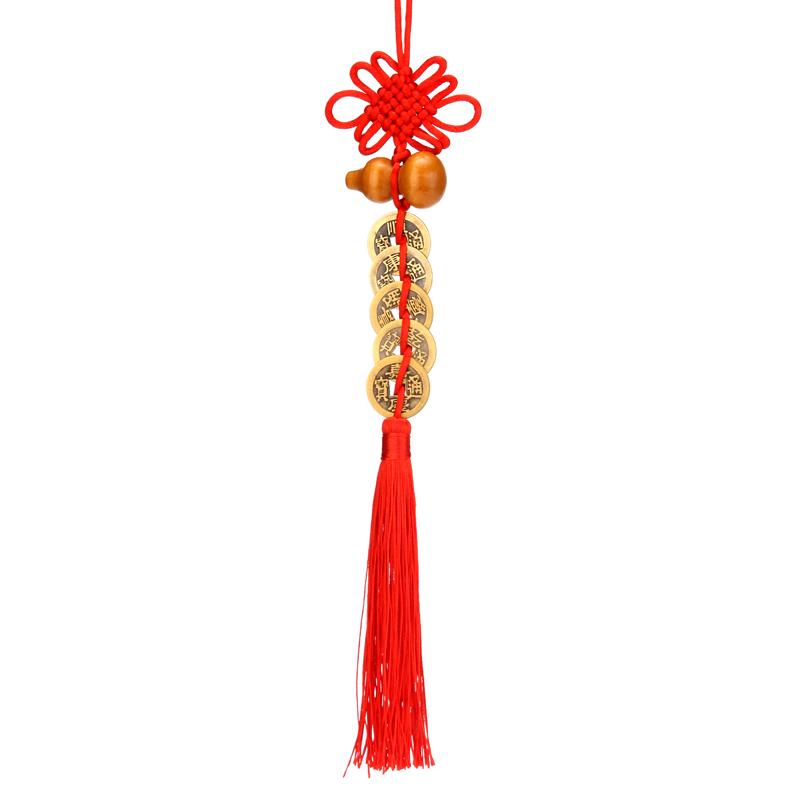 Chinese Knot Five Emperors Coins Gourd Door Hanging Decoration for Housewarming