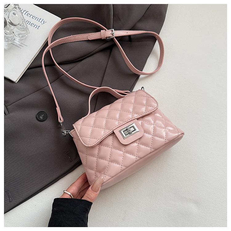 High-end diamond portable small bag women's 2025 new fashion small square bag niche design single shoulder messenger bag tide
