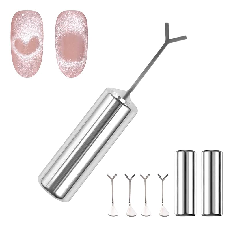 Магниты для маникюра «Кошачий глаз» Магниты для гель-лака «Кошачий глаз» в форме сердца Направляющая в форме Y Дизайн ногтей «Кошачий глаз» своими руками Магнитные инструменты для салона и дома серебряный