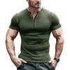 Summer Sports Fitness Slim Fit Breathable Men's Short Sleeve T-Shirt European and American Men's Muscle Henry Shirt Men's T-Shirt
