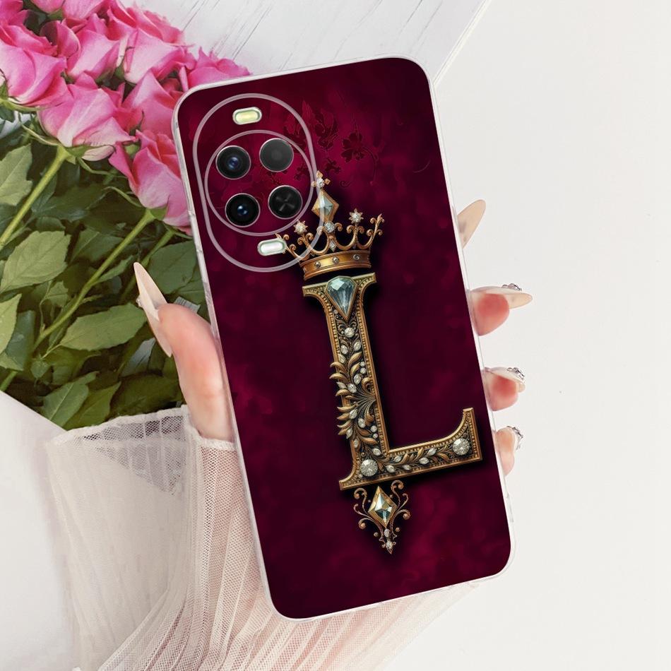 For Huawei Nova 15 15Pro Royal Crown Initial Letter Couple Phone Case For Huawei Nova15 Pro 15 Ultra Soft Silicone TPU Bumpers