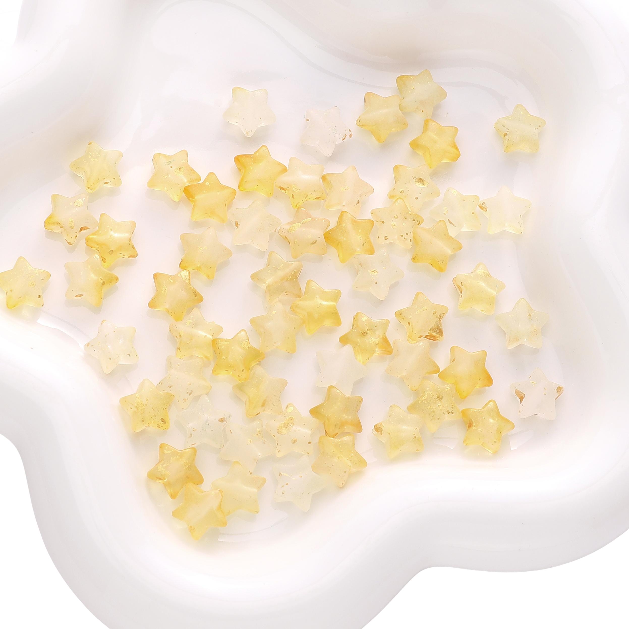 

50 шт. акриловых бусин-звездочек для изготовления ожерелий, браслетов, серег, ювелирных изделий, аксессуары для рукоделия 10x9mm 50pcs жёлтый