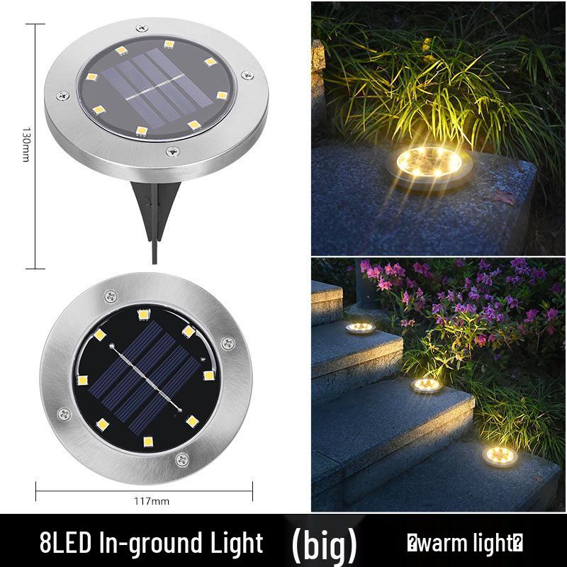 LED Solar Ground Landscape Lamp - Waterproof Outdoor Courtyard, Garden, Lawn, and Stair Decorative Stake Solar Buried Lamp