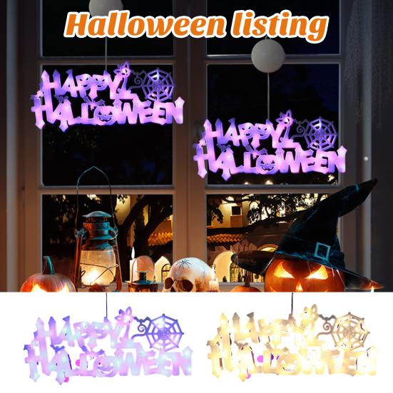 

Подвеска в виде знака Хэллоуина, простая в установке, веселый световой знак Happy Halloween для домашней вечеринки, праздничное украшение