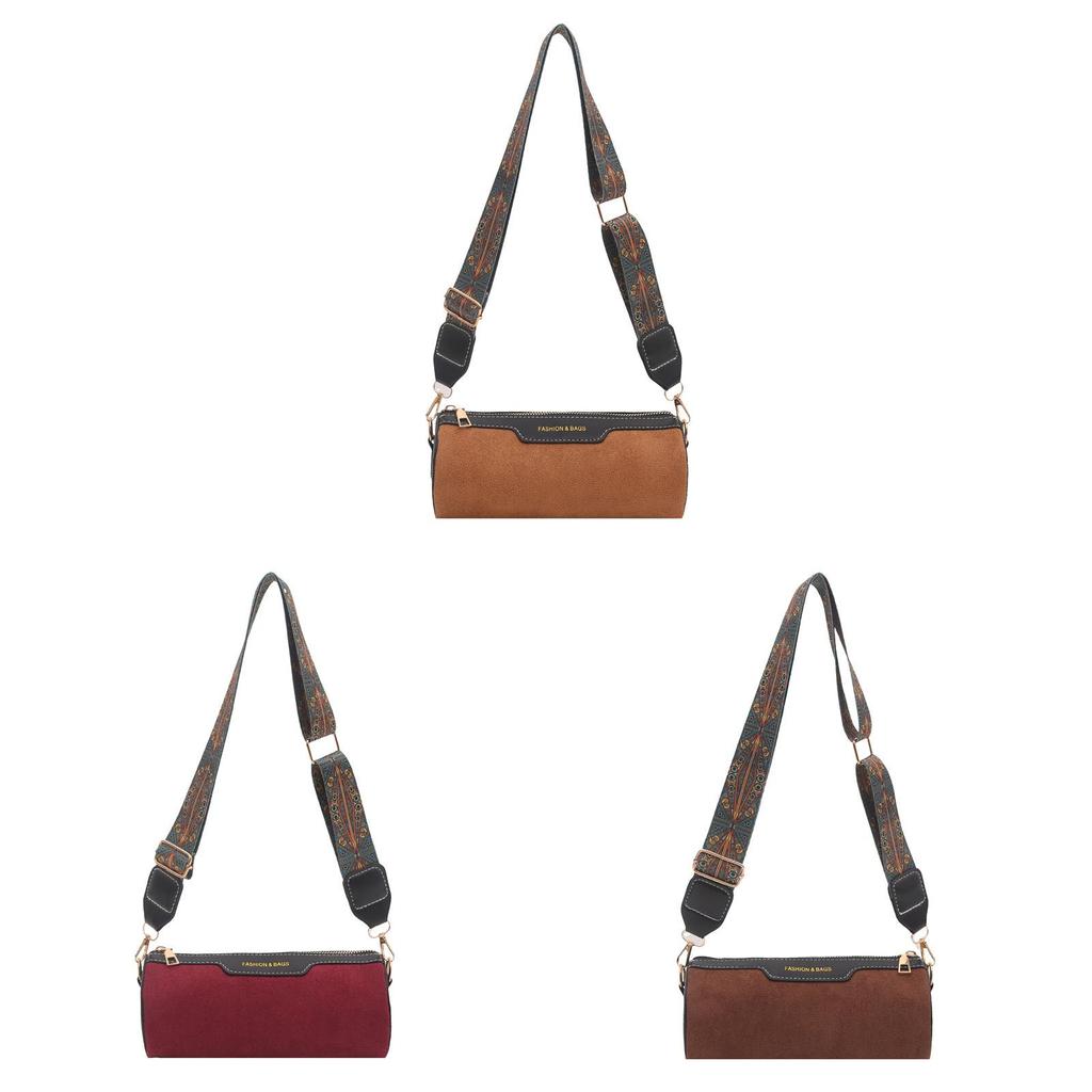 Urban Minimalist Leather Crossbody Bag With Suede Material For Daily Use