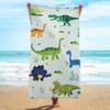 Cute Cartoon Dinosaur Print Beach Towel T-Rex Triceratops Pattern Quick Dry Absorbent Sandproof Towel for Summer Beach Holiday