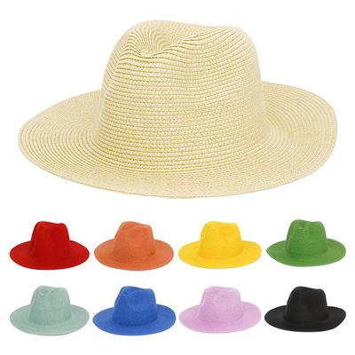 25-Farben Outdoor-Leuchtschild Strohhut Unifarbe Retro-Cowboyhut Reise Reise Strand Sonnenschutz Sonnenhut