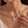 Ocean Style Women's Necklace with Shell, Starfish, Sea Turtle Pendants In Stainless Steel