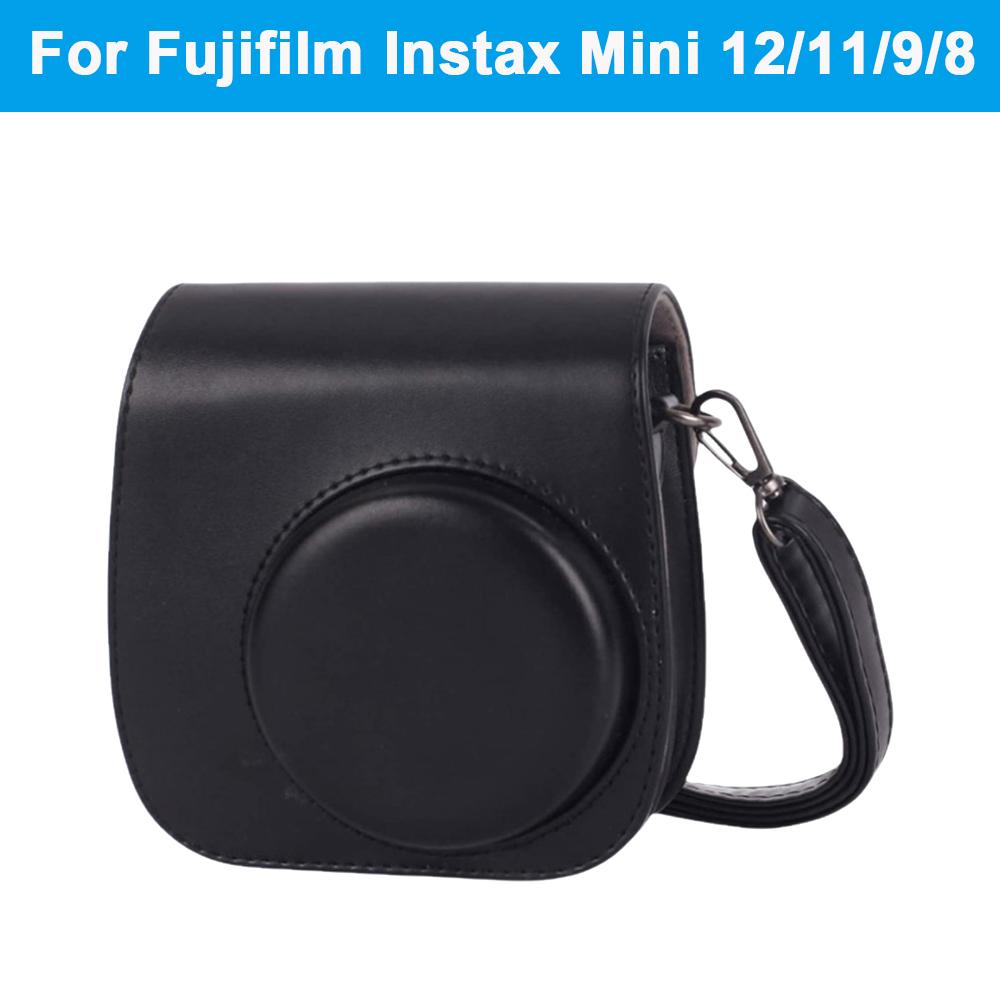 PU Leather Camera Bag Case For Fujifilm Instax Mini 12/11/9/8 Retro Camera Protective Cover Shell Pouch Protector Scratchproof