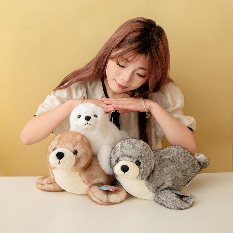 Niedliche Simulationsrobbe Puppe Plüschtier Aquarium Seelöwenpuppe Kinder Beruhigungslappenpuppe Geburtstagsgeschenk