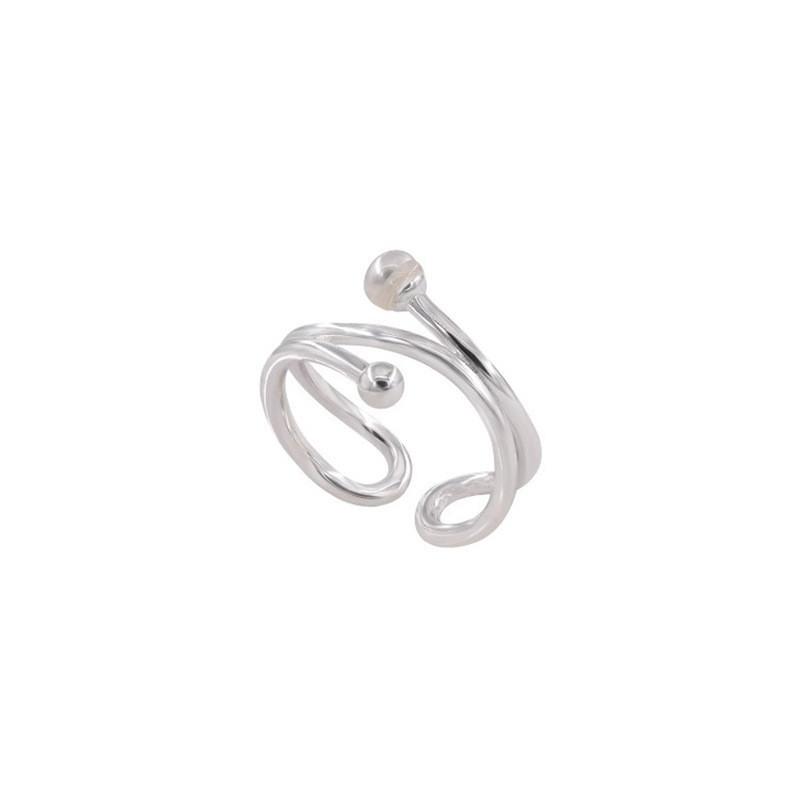 Chic High-end Design Geometric Pearl Ring For Women Stylish Adjustable Finger Jewelry