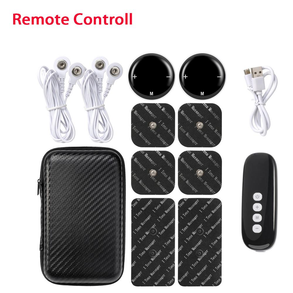 Mini Portable Wireless TENS EMS Unit With Remote and LCD Touch Screen, Smart 10 Mode 39 Level Muscle Stimulator For Fitness