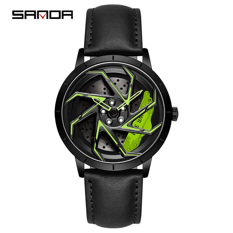 Sanda Meilleure Vente 1088 Montre pour Adolescent: Personnalisé, Cadran Rotatif 3D, Tendance, Quartz Étanche.