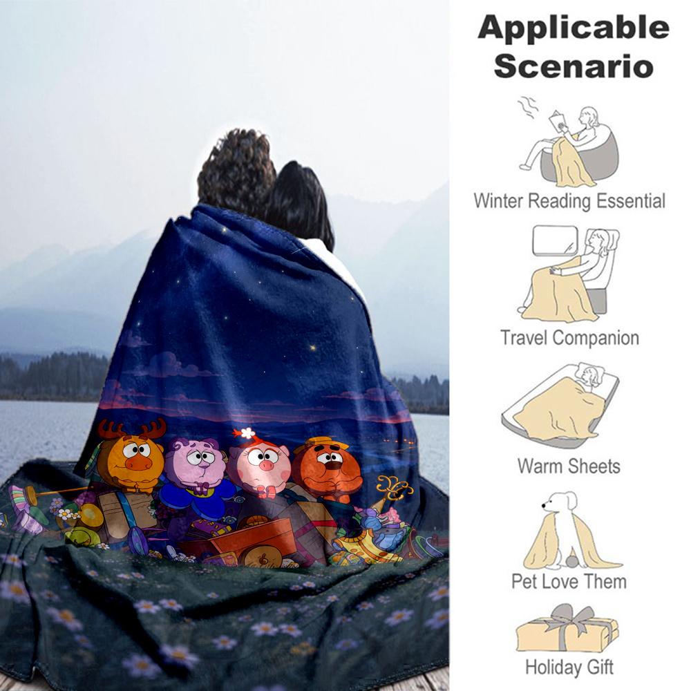 Smeshariki Blanket, High quality Comfortable for All Seasons, Home Decor, Warmth and Comfort