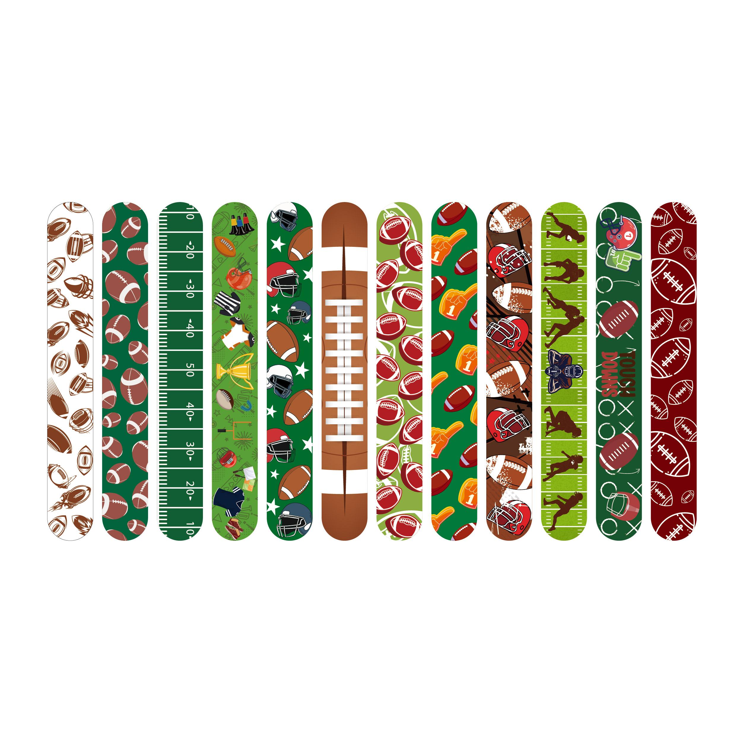 

12 шт. браслетов для регби, спортивные тематические вечеринки, подарки для мальчиков, мультяшные браслеты для регби, детские сувениры на день рождения в стиле регби