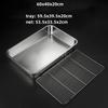 Deep Square Plate Basin with Rack Pallet Stainless Steel Bbq Fast Food Plate with Grid Mesh Dessert Dinner Set Restaurant Trays