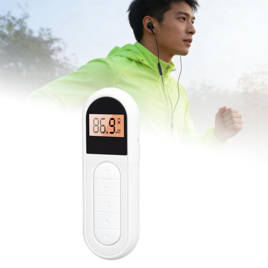 FM Radio Re able Portable Transistor Radio with Best Reception Backlight LCD Digital Tuning Stereo Sound Belt Clamp for Jogging Walking Cycling