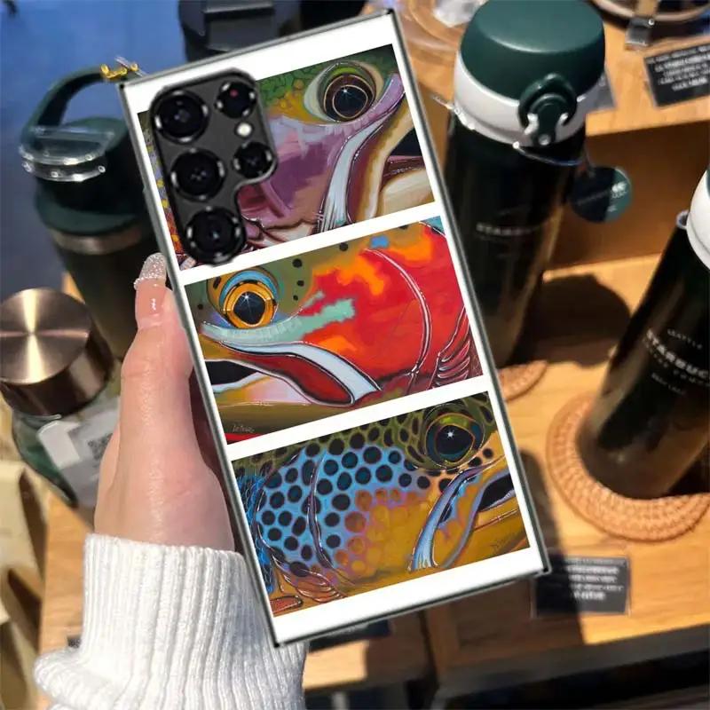 Forellenfischerei Coque Für Samsung S23 S22 Ultra S24 FE S25 Edge Telefon Galaxy S21 S20 FE S10 Plus Hülle Luxus Abdeckung Silikon F