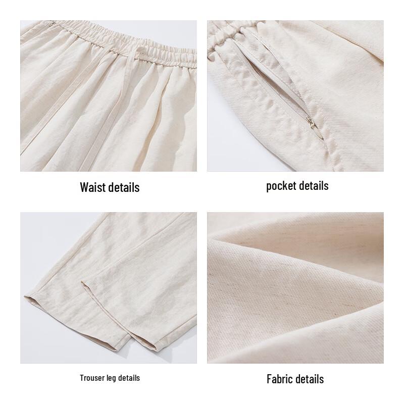 Jeanswest Men's Tencel Linen Loose Straight Casual Pants