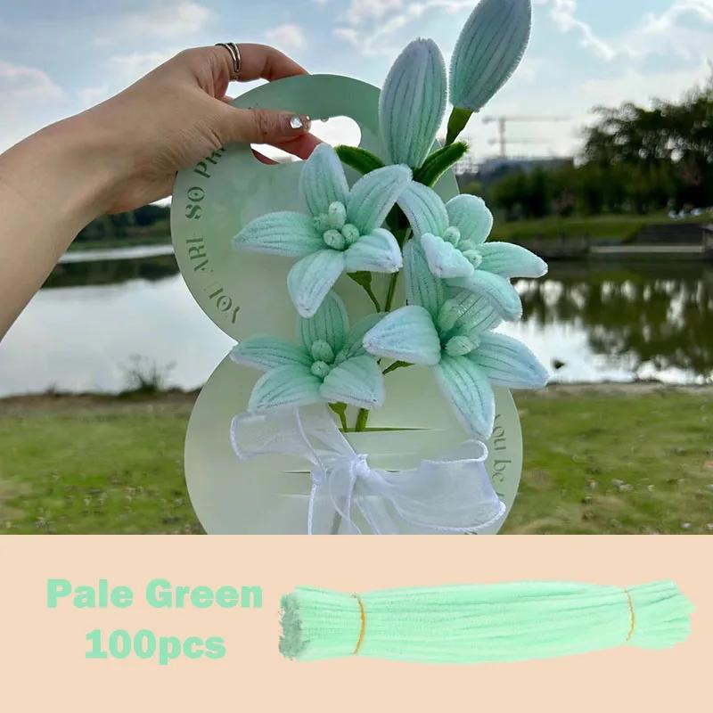 100Pcs Colorful Chenille Stems Pipe Cleaners Plush Tinsel Stem Wired Twist Sticks Hair Strip Diy Craft Educational Toys Handmade