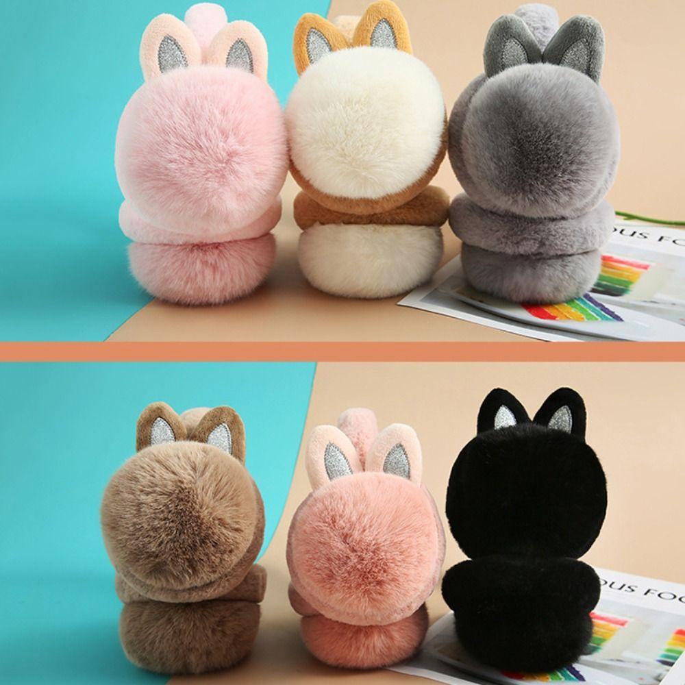 Cartoon Rabbit Ear Earmuffs Thermal Plush Earflap Fashion Winter Ear Cover  Winter