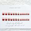 French Big Bow Diamond Press-On Nails: Medium Long Length Bridal Art Stickers