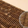 Portable Tableware Basket with Top Handle, Artificial Wicker PE Flatware Holder for Dining Table Service, Counter Storage, and Outdoor Meals