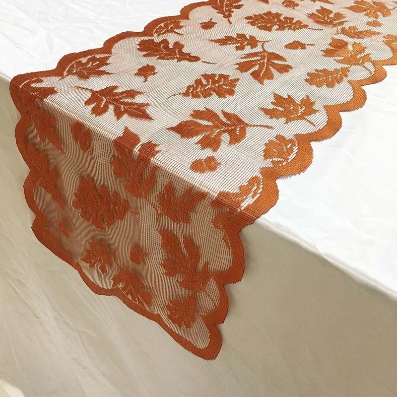 Maple Leaf Lace Table Runner Perfect for Fall Dinner Parties Restaurant Decor