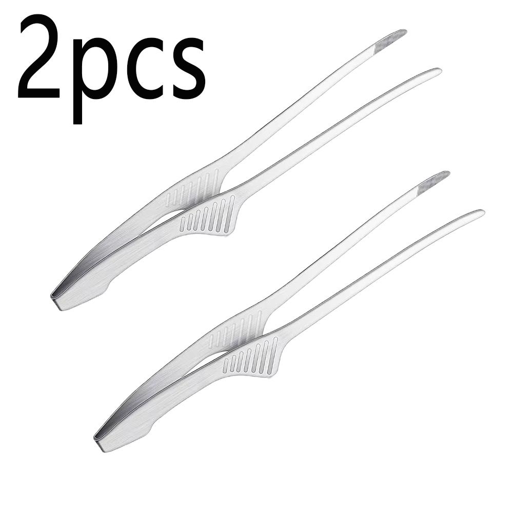1/2pcs Stainless Steel Food Pliers Picnic Anti Tongs Used For Barbecue Salad Tongs Buffet Dinner Steak Tong Kitchen Cooking Tool