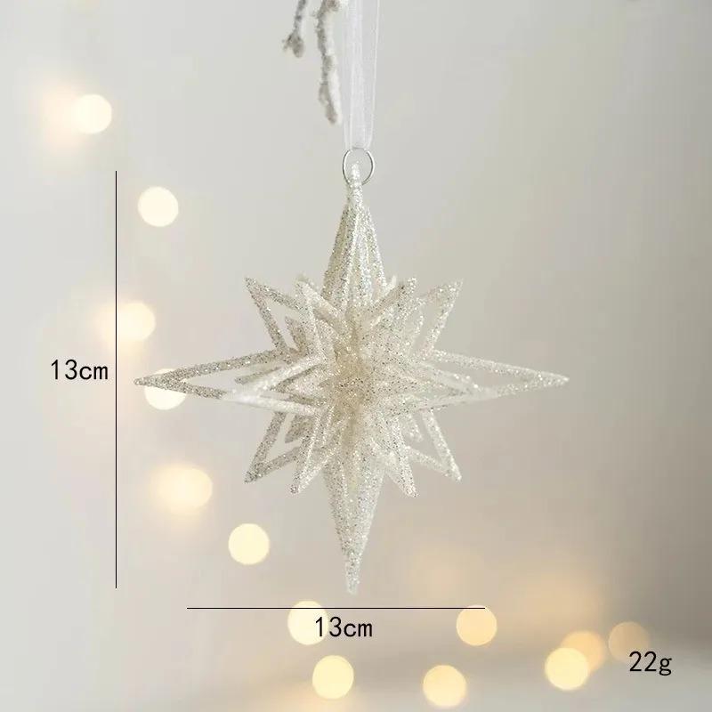 12x11CM 1 Stück Weihnachtsbaum Anhänger Weihnachtsdekoration Glitzer Stern Elch Engel Weihnachtsgeschenk für Heimparty 2025 Neues Jahr Navidad
