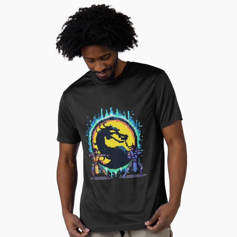 

MK Pixel 90 s Mortal Kombat Gift tshirt for gamer 100% cotton printed Men s Short Sleeve Graphic T-Shirt All size tops S-6XL ... S разноцветный